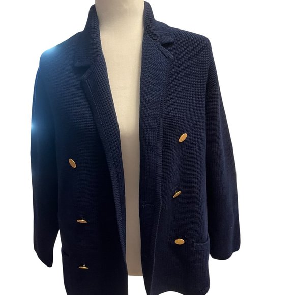 Styles By Melville Jackets & Blazers - Vintage Styles By Melville Italian Wool Sweater Coat Blue Size Large
